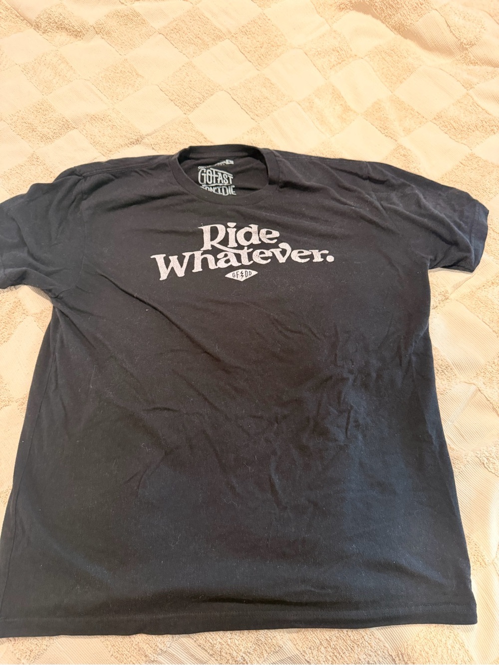 Go fast dont die Black "Ride Whatever" Graphic Tee - Men's Casual Shirt
